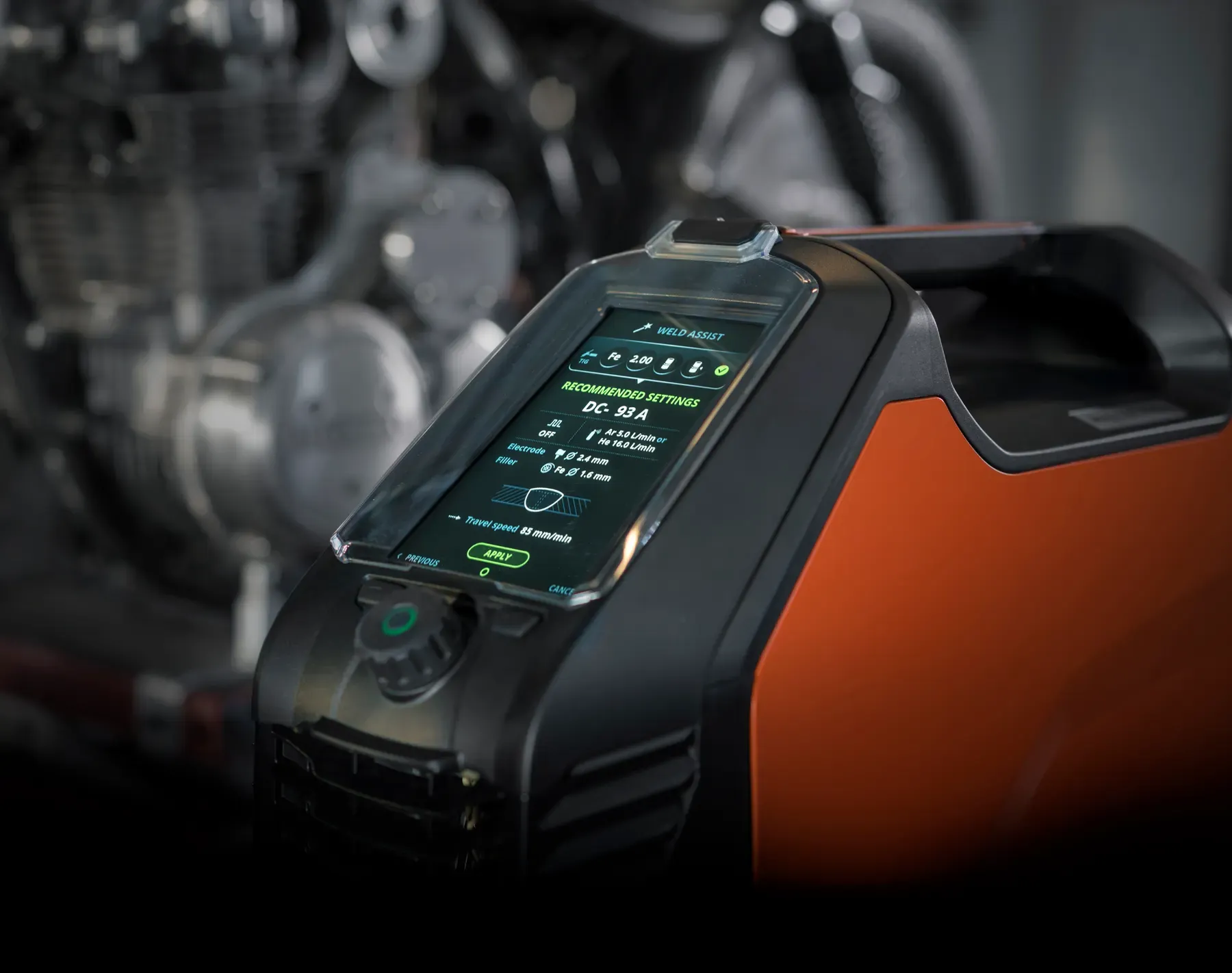The MasterTig 7 inch colour display
