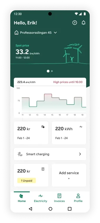 Bird's Eye View: Spot price screen