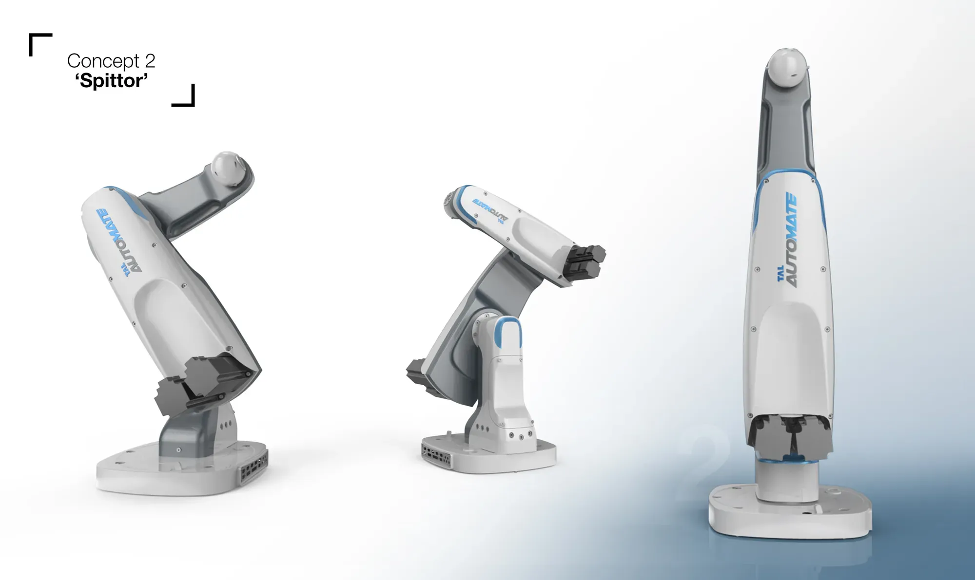 Concept 2, Spittor, shown from three angles