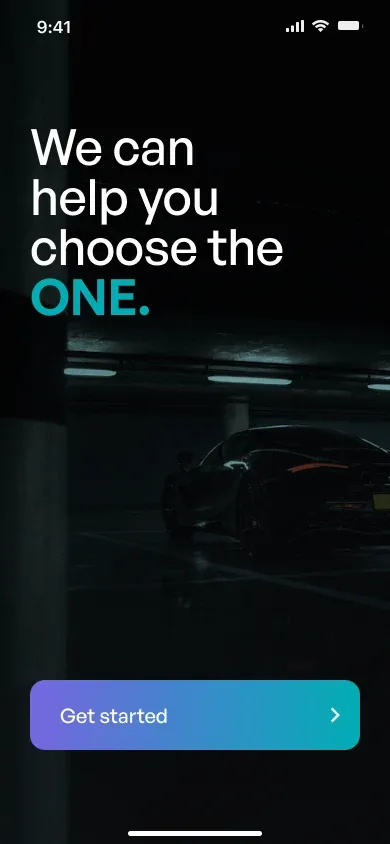 The start screen: we can help you choose the one